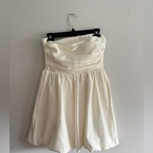 Showpo Ivory Satin Dress